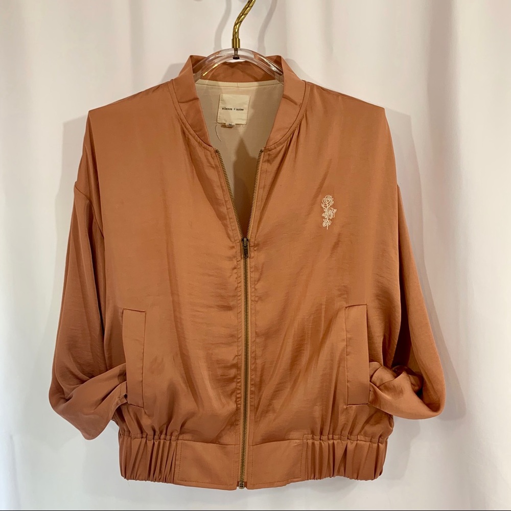 silence + noise satin baseball jacket size medium
